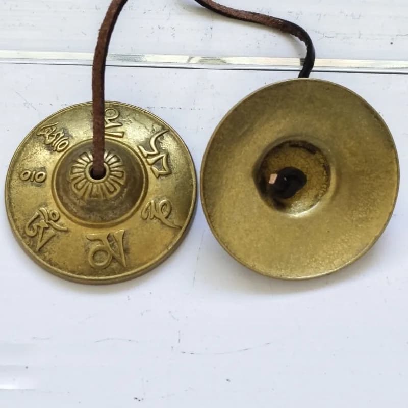 Nepalese Brass Tinkle Bell Nepal Meditation Tibetan Hand Bell Sound Therapy Buddhism Tinkle Bells Professional Orff Instruments