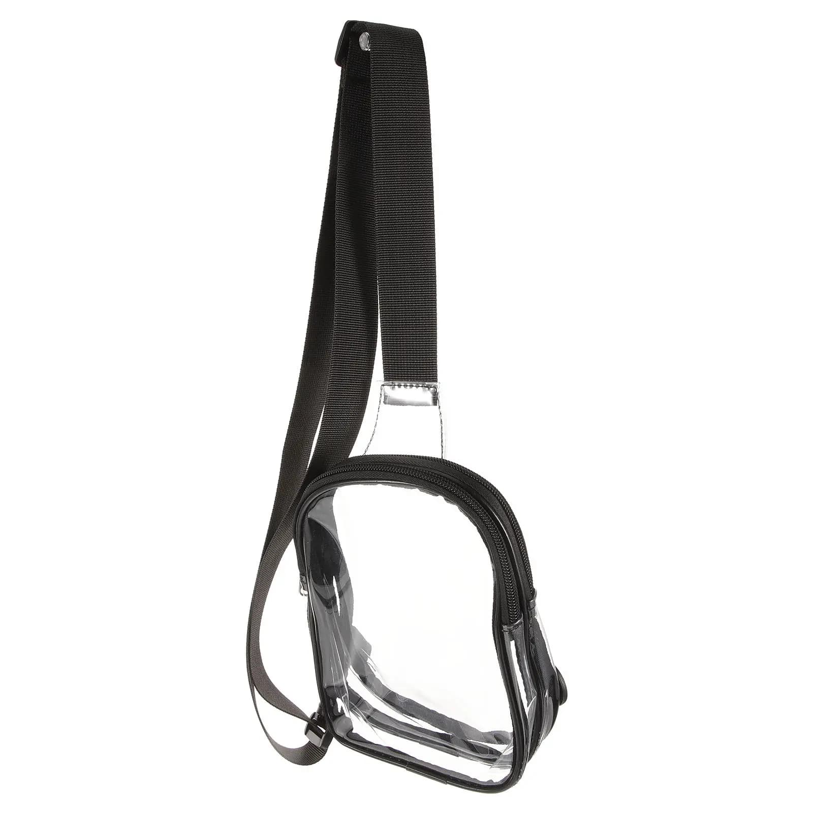 Clear Sling Bag Running Chest Pack Adjustable Belt Transparent PVC Portable Small Bag for Travel Stadium Crossbody Phone Wallet