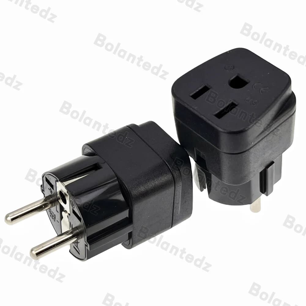 Germany Travel Adapter US To EU Schuko Type F Plug Converter 3 Pin To 2 Pin Plug Adaptor