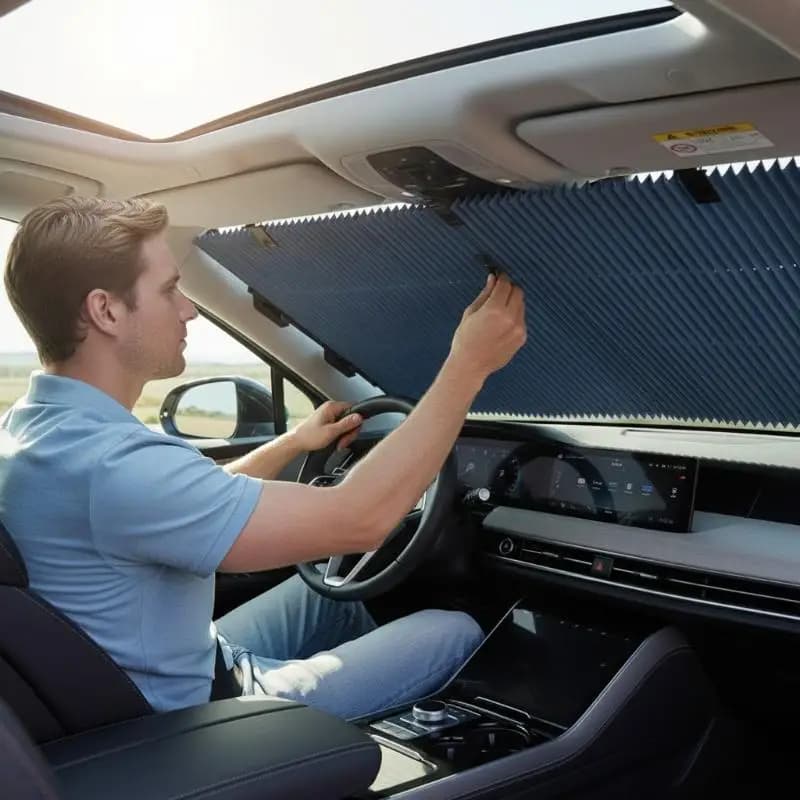 Parasole Retrattile per Parabrezza Auto, Protezione UV, Raffreddamento Interno, Universale per Uso Quotidiano