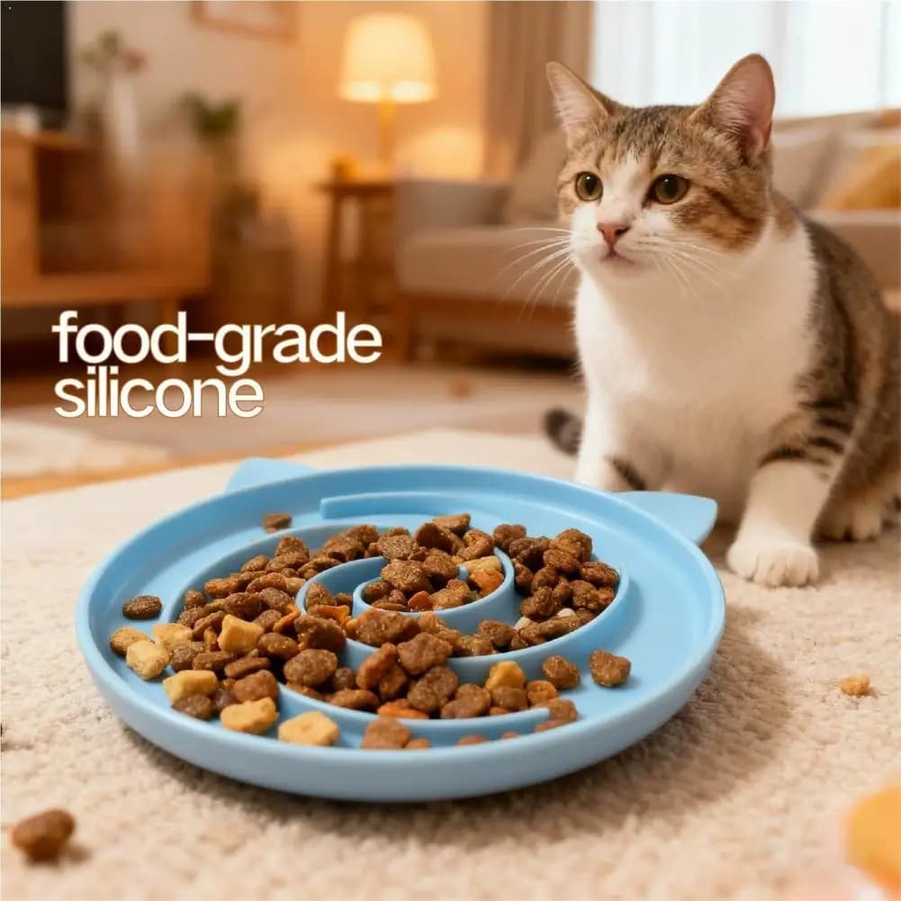 Pet Slow Food Bowl Maze Design Silicone Licking Pad For Dogs Cats Interactive Feeding Tray Puzzle Treat Mat Anti-Gulping Dish