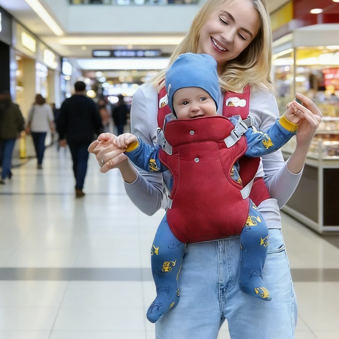 Marsupio Portatile Multifunzionale per Neonati, Morbido e Traspirante, Regalo Perfetto per la Festa della Mamma
