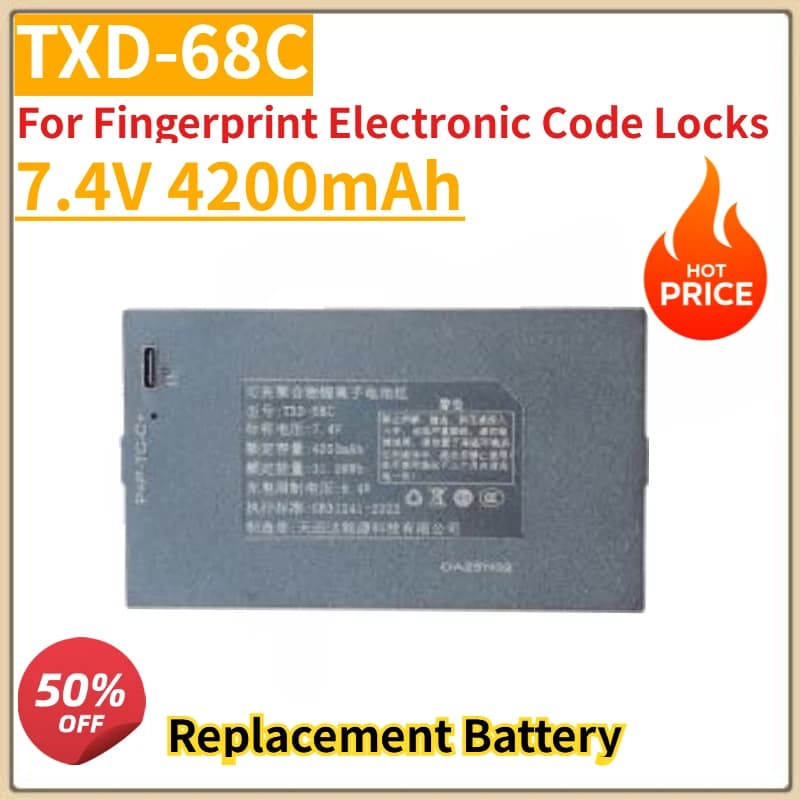 Nuovo 7.4V 4200mAh TXD-68C Smart Door Lock Batteria al litio Universale C + CT P-P + Interfaccia per serrature con codice elettronico per impronte digitali