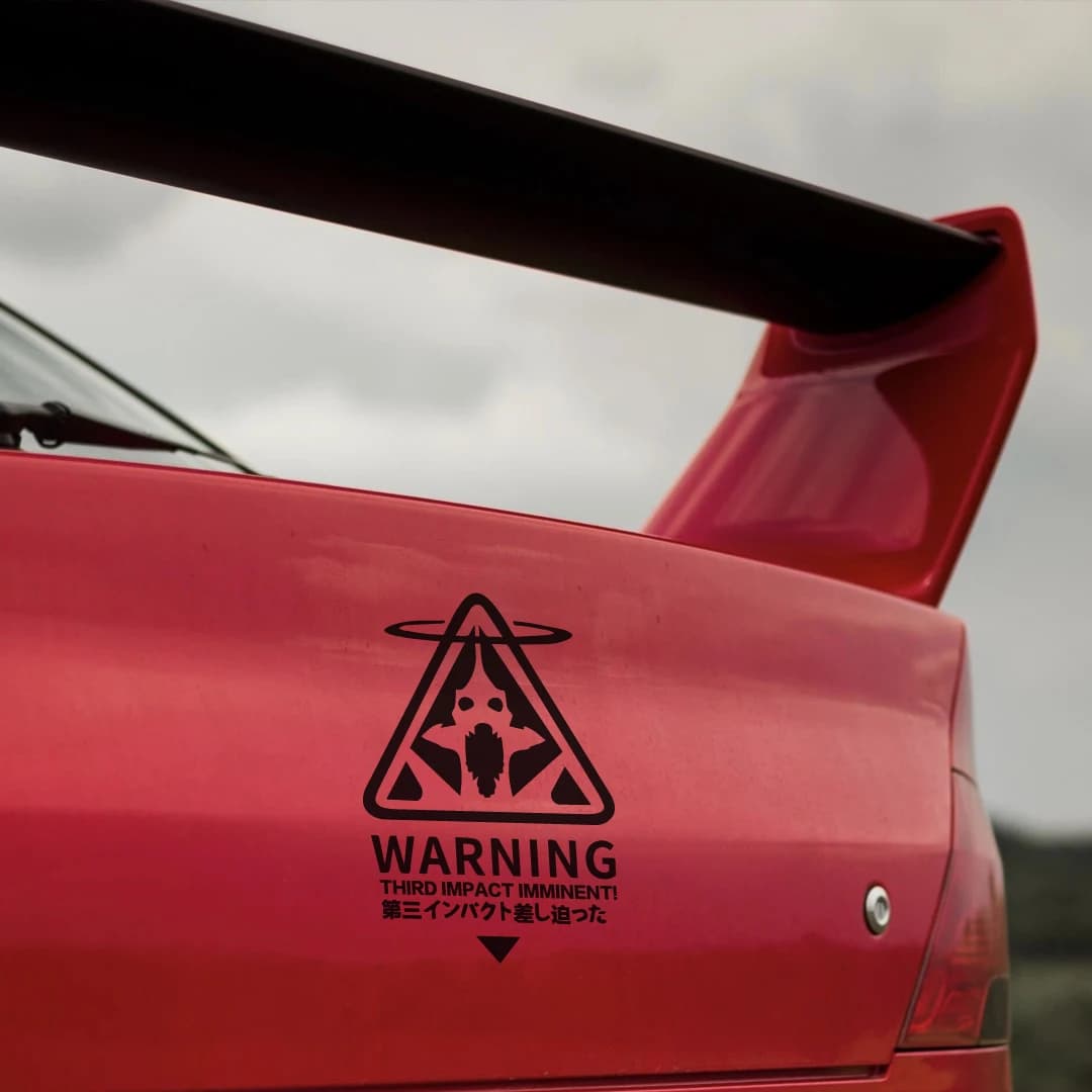 Creative rampage warrior warning car sticker, rear bumper window glass decoration two-dimensional, laptop motorcycle sticker