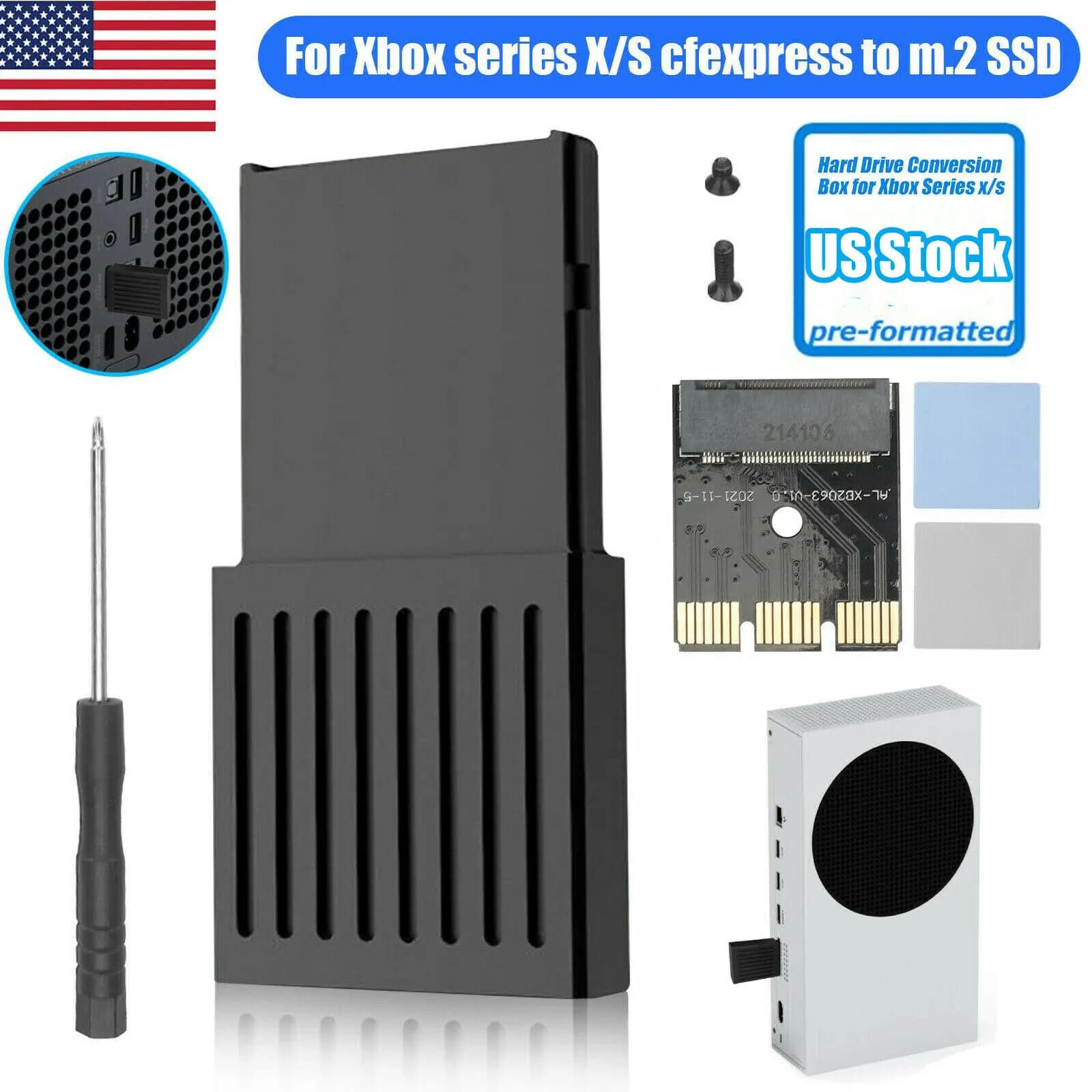Per console esterna Xbox Series X/S Scatola scheda di espansione disco rigido SSD M.2 nera