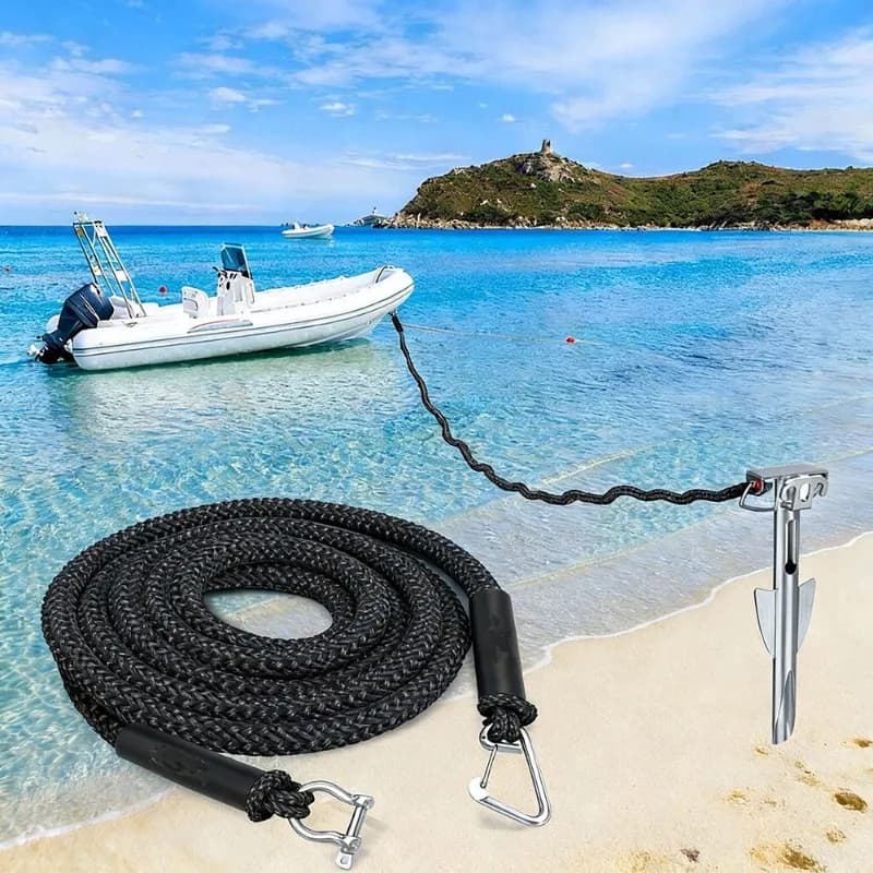 Corda Marina 7ft per Ormeggio Imbarcazioni, Scooter Acquatici, Yacht, Kayak, Bungee Jumping, Corda Ancoraggio Elastica con Gancio per Marina