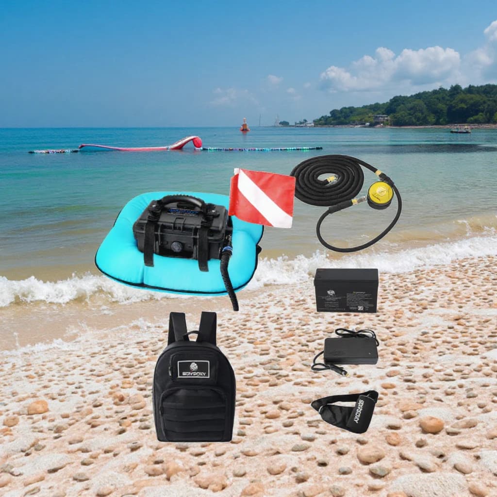 Rechargeable Portable Oxygen Breather - Free Hand Submarine Equipment for Snorkeling, Swimming and Fishing - Light Design