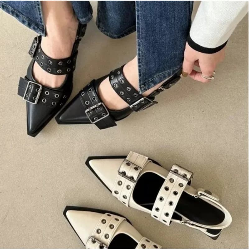 Women's New Style Women's Mary Jane Pointe Shoes Retro Shoes With Medium Heel Thick For Women with skirts and small leather shoes