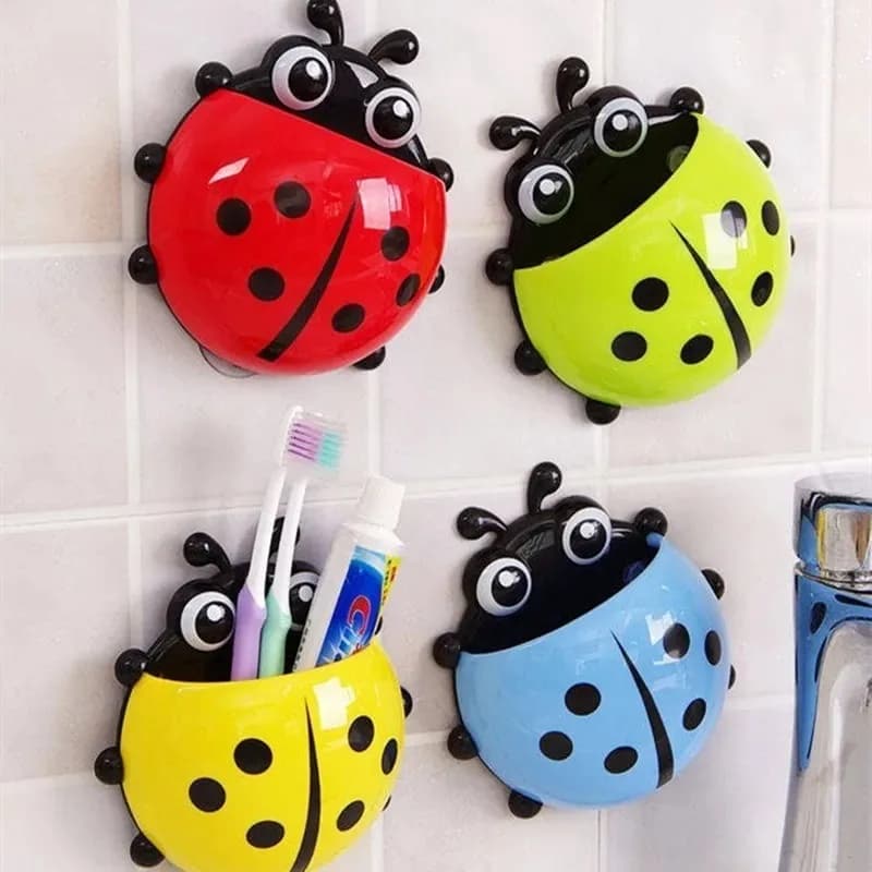 Porta spazzolino da denti per bambini non perforato, portaoggetti per uso domestico, porta spazzolino in plastica con ventosa