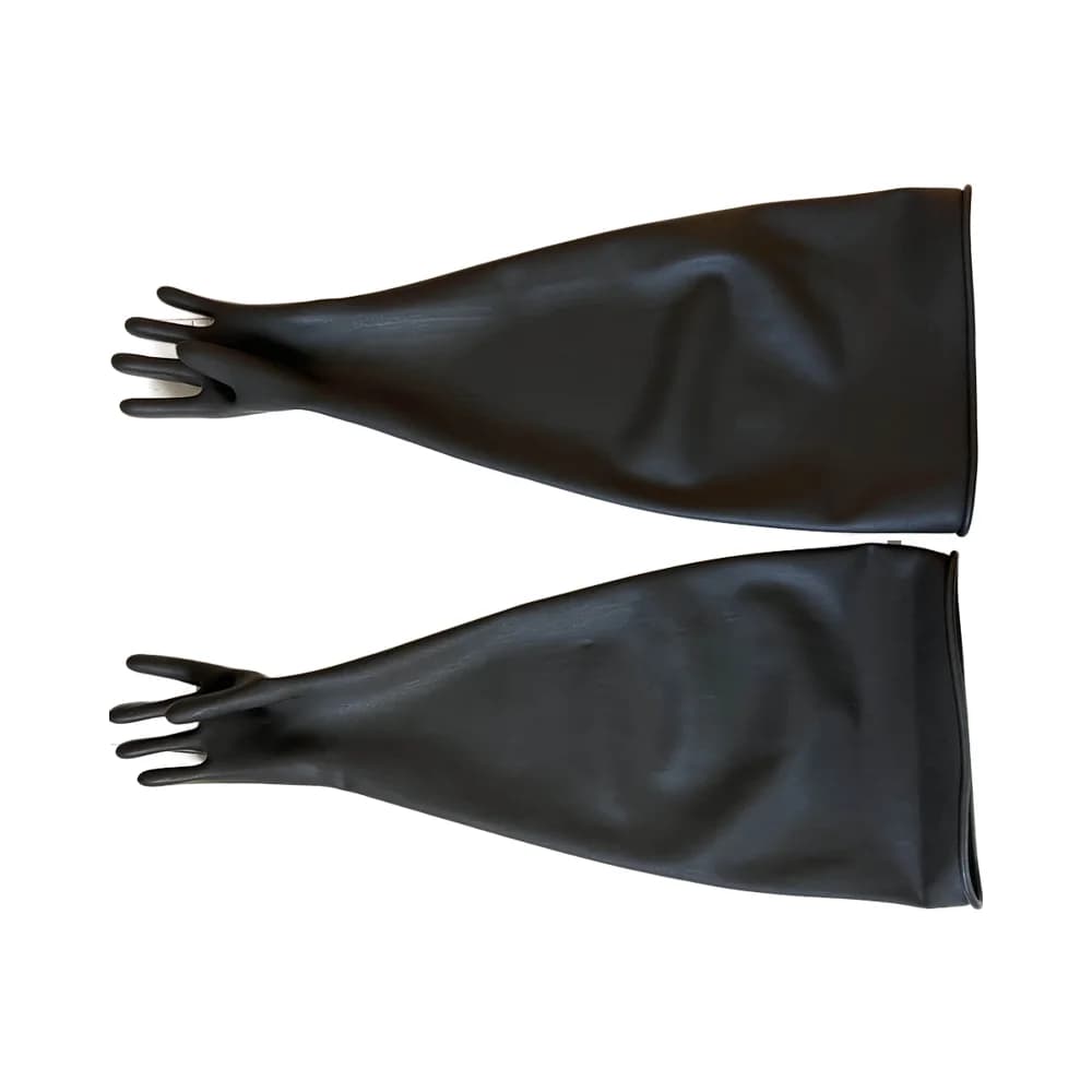 Guanti in lattice industriale nero pesante da 80 cm da 31 pollici Guanti in gomma protettivi da lavoro antiscivolo di sicurezza XL certificati EN388 per alimenti