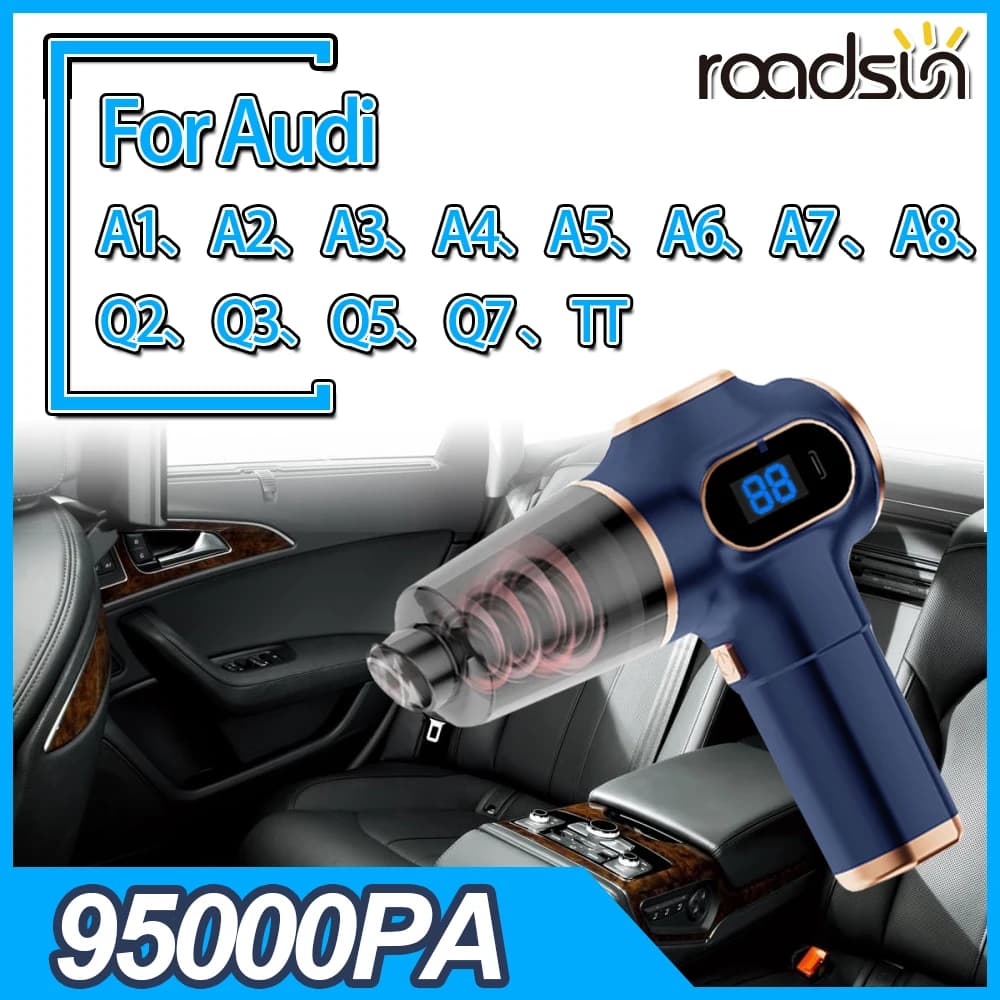 Auto Aspirapolvere 95000pa Forte Aspirazione Portatile Senza Fili Mini Aspirapolvere Per Audi A1 A2 A3 A4 A5 A6 A7 A8 Q2 Q3 Q5 Q7 TT