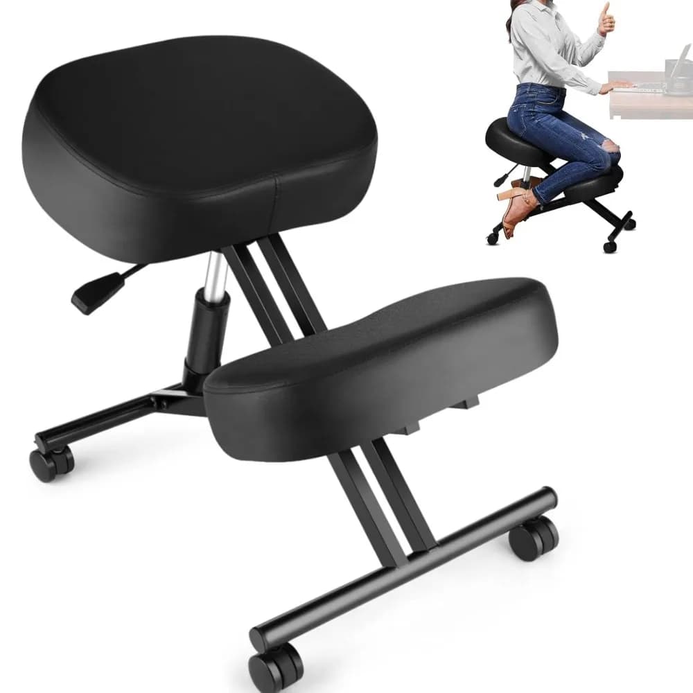 Sedia Ergonomica per Piegarsi in Ginocchio, Sedia per Meditazione con Altezza Regolabile e Cuscino per Casa e Ufficio, Postura Corretta, Personalizzabile