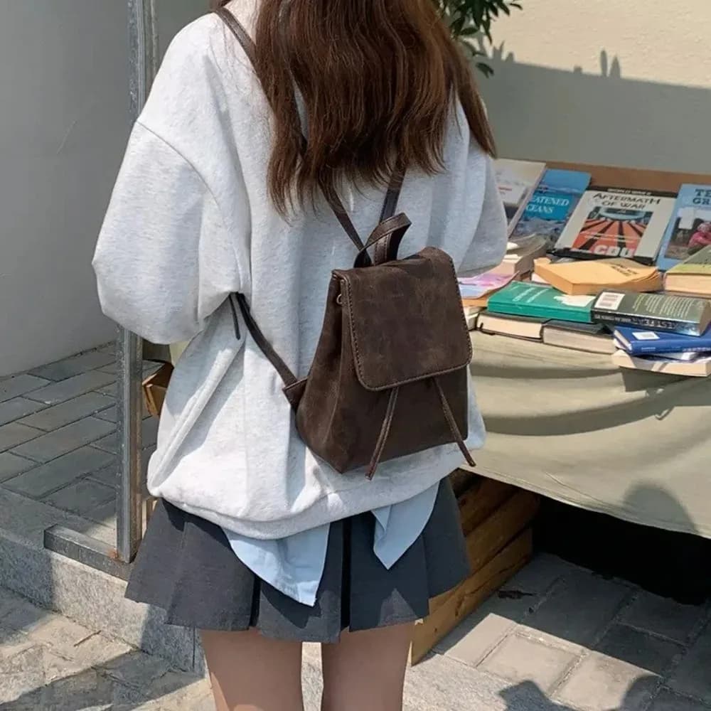 Nuovo Zaino Piccolo con Chiusura a Coulisse 2025, Mini Zaino in Pelle PU Testurizzata per Donne, Borsa da Viaggio e per il Pendolarismo alla Moda, Zaini per Ragazze