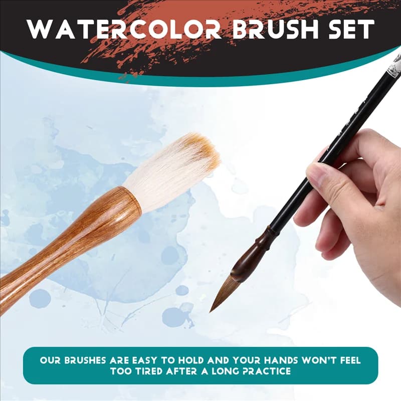 ABKJ-12 PCS Chinese Calligraphy Brush Set - Painting Writing Watercolor Sumi Brushes Set Kanji Japanese Drawing Art Brushes