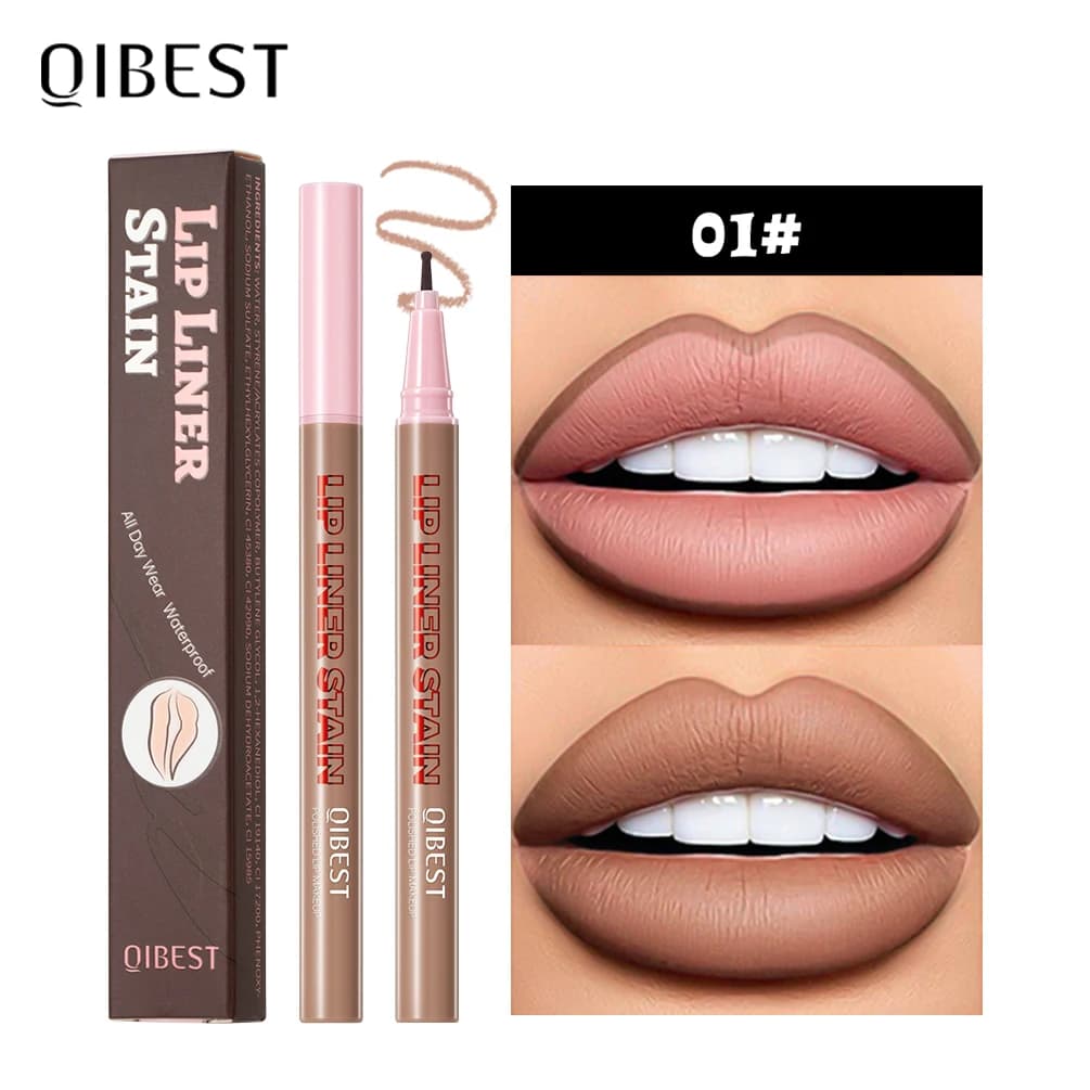 QIBEST Matita per labbra liquida opaca Matita per labbra rimpolpante impermeabile Rossetto per labbra naturale Contorno labbra Penna per contorno cosmetici