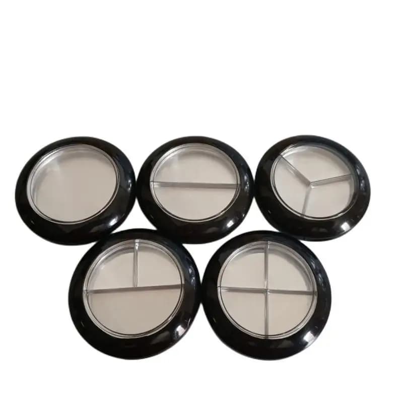 50 Pz/lotto di Grado Superiore Ombretto in Polvere Compatta, Fai da Te Nero Roung di Alta-End Cosmetico Scatola di Imballaggio, lip Rouge Riutilizzabile Contenitore