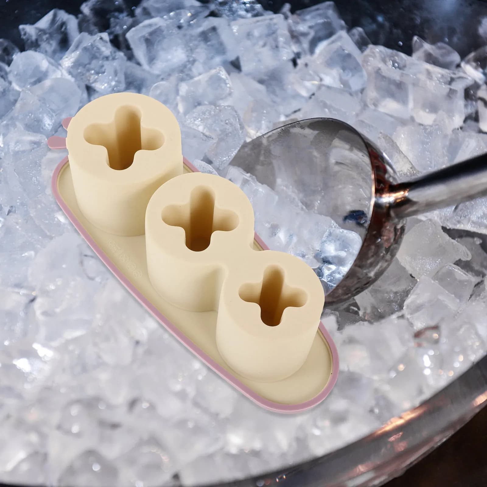 Stampo per Cubetti di Ghiaccio in Silicone Grande con Coperchio, Riutilizzabile, a Cilindro, Facile da Sgusciare, per Bicchieri Tumbler, Cocktail, Whisky e Bevande