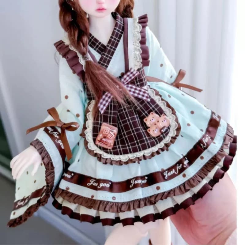 Lightweight Fits BJD Doll Cute Maid Dress Waiter Short Skirt 1/4 1/6 Doll Clothes Outfits Holiday Gifts Dress Up Accessories