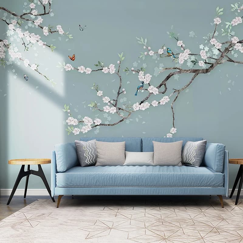 Chinese Style Hand Painted Flowers And Birds Sofa TV Background 3D Photos Map From Modern Parades Bedroom Living Room Wall Covers