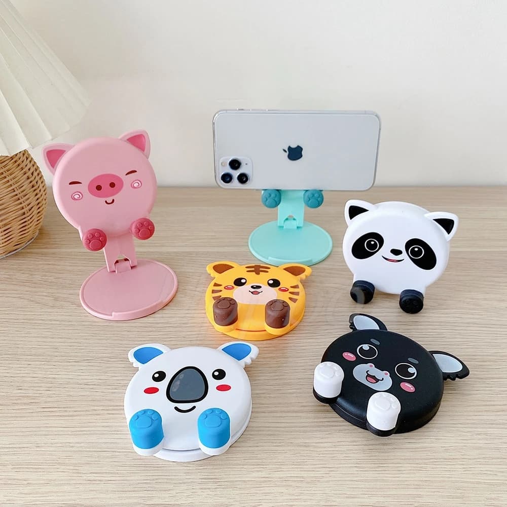 Cute 3D Animal Cartoon Phone Tablet Stand Foldable Lifting Non-slip Desktop Bracket Universal Lazy Holder Home Decor for Phones