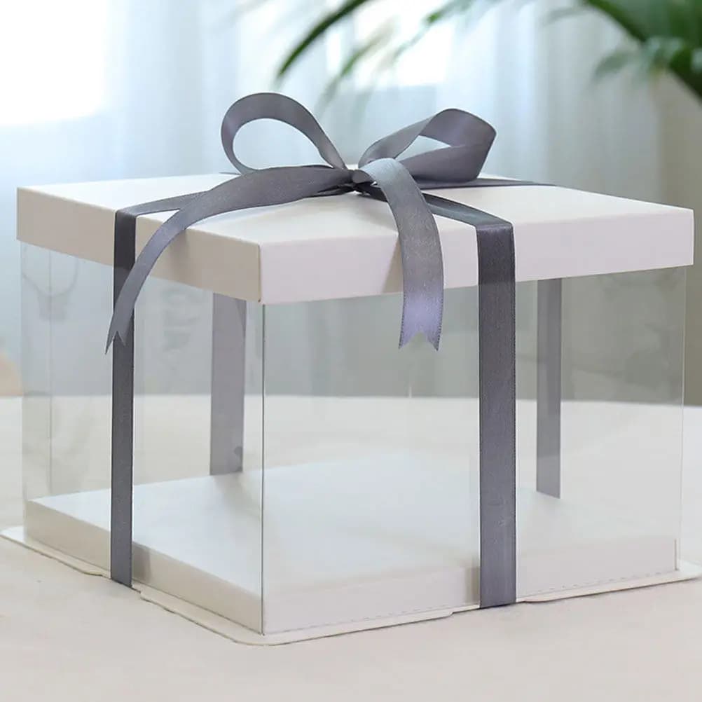 2 Pezzi Scatola per Torta Trasparente da 8 Pollici, Contenitore Premium in Plastica per Alimenti Sicuri, Scatola per Torta di Compleanno, Contenitore per Dessert, Senza BPA, Riutilizzabile, Trasparente