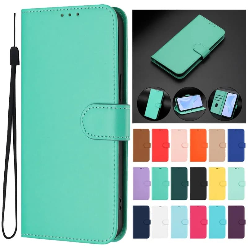 Per Xiomi Redmi 13 Custodia per Coque Xiaomi Redmi 13 Candy Tinta unita Flip Cover Redmi13 13C 12 5G 12C Custodia in pelle per telefono Funda