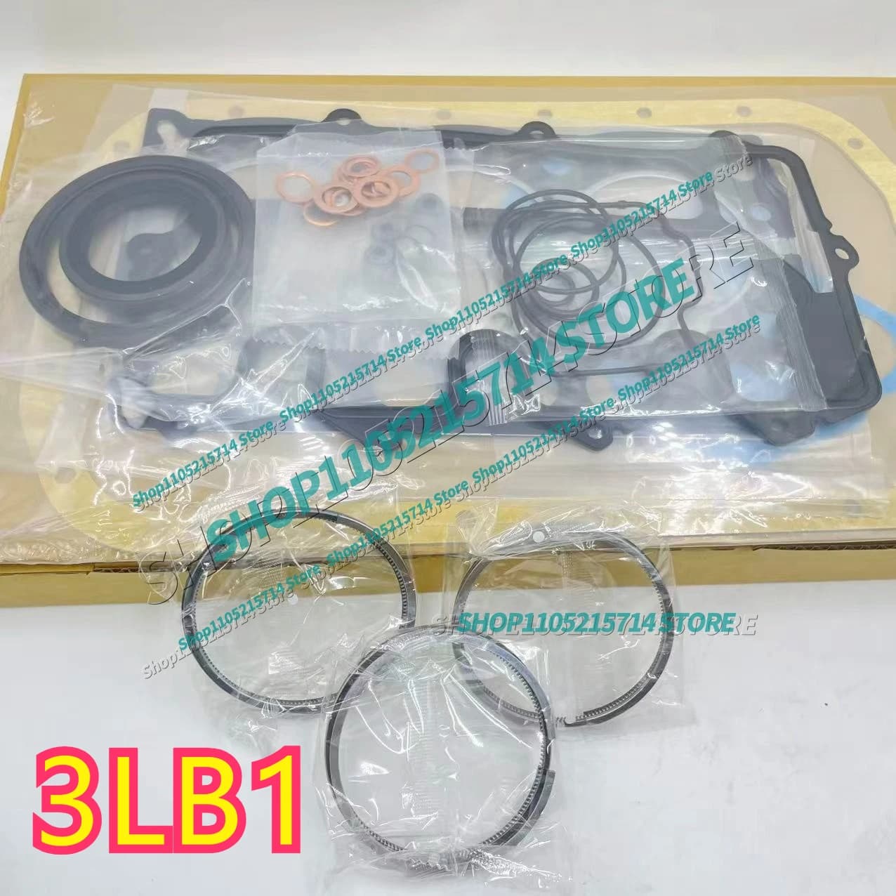Kit di Revisione Motore di Alta Qualità, Guarnizione Testata Cilindro 3LB1, Kit Guarnizioni Completo + 3 Anelli Pistone 77.4*2+1.5+3.5