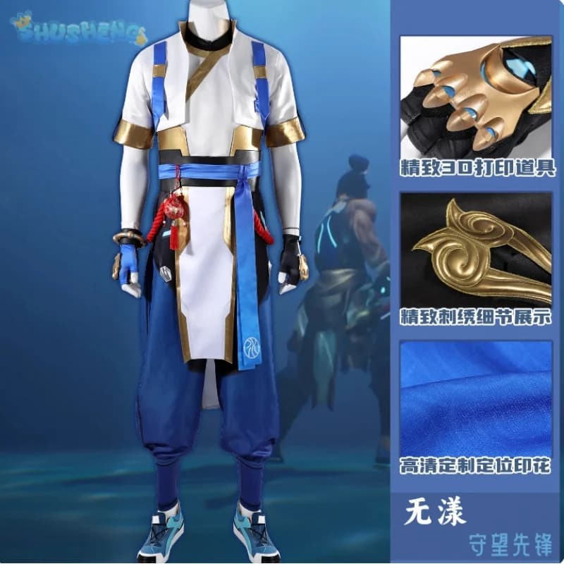 Game Overwatch Wuyang Cospaly Costume Coat Vest Gloves Necklace Items Scene Shoes Halloween Party New Woman Full Dress XXS-XXXL