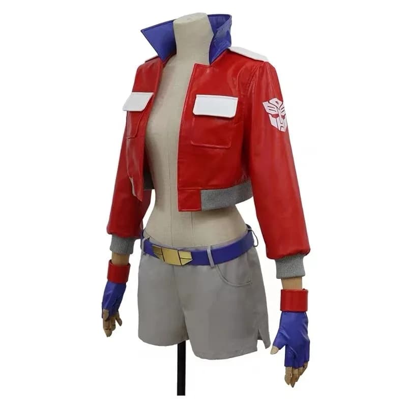 Customized Optimus Prime Shouwu Beauty Girl Cosplay Leather Short Jacket Set Halloween Carnival Clothing Customizata;2'k,8;c'
