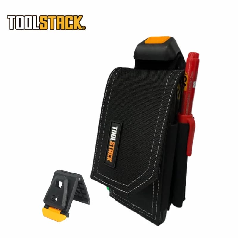 TOOLSTACK Porta Cellulare Multifunzionale a Sgancio Rapido, Resistente all'Usura, con Clip da Cintura, Custodia per Telefono da Lavoro Resistente