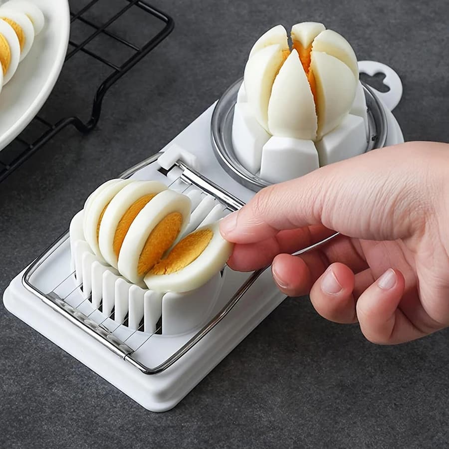 Multi-functional cutter with PP base Egg cutter 2 in 1 with stainless steel wire to hang high quality kitchen accessories tools