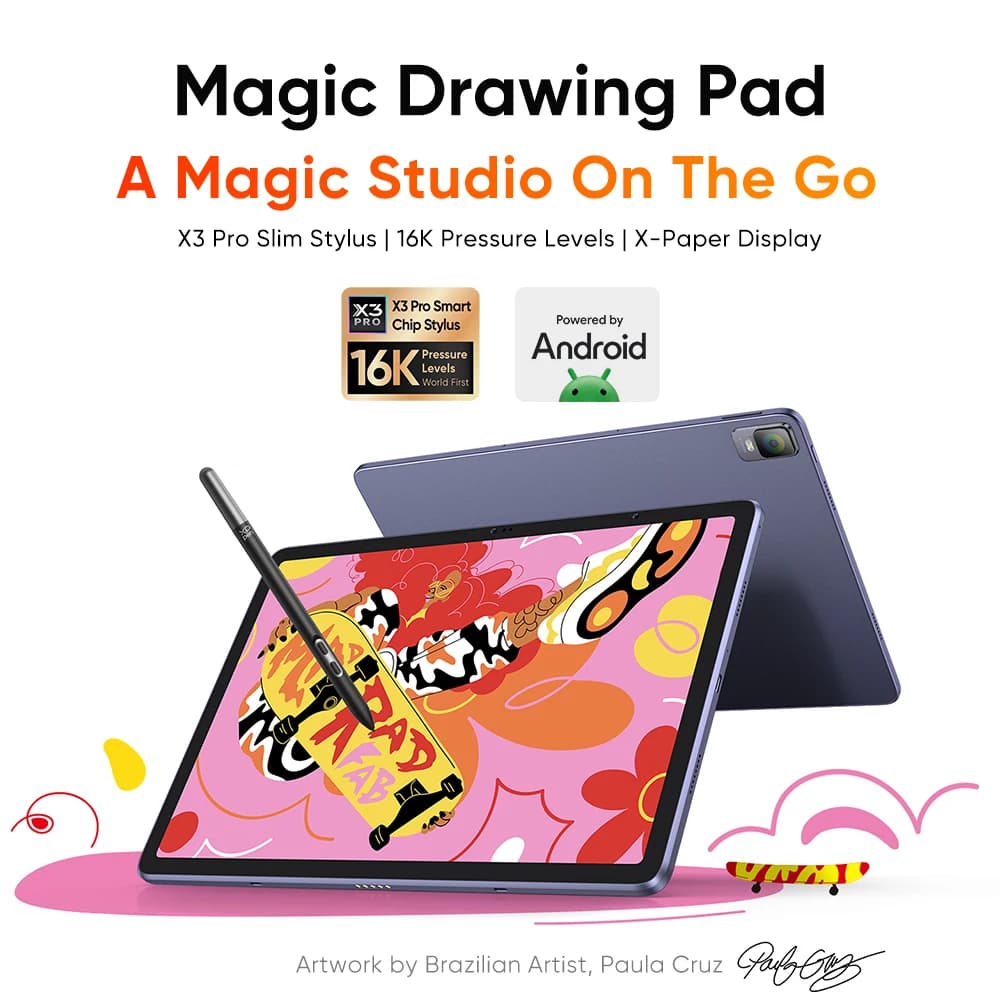 XPPen Magic Drawing Pad Tablet Android da 12,2 pollici 8GB/256GB 8000mAh con X3 Pro Slim Stylus, 16K livelli di pressione, tavoletta grafica