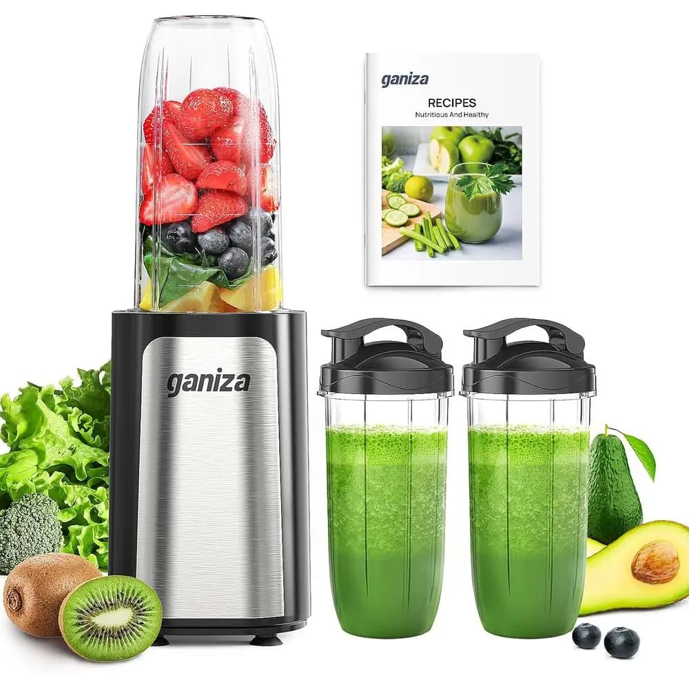 Set Frullatore Portatile da 14 Pezzi con 3 Bicchieri per Frullati Personali e Ricette Nutrienti