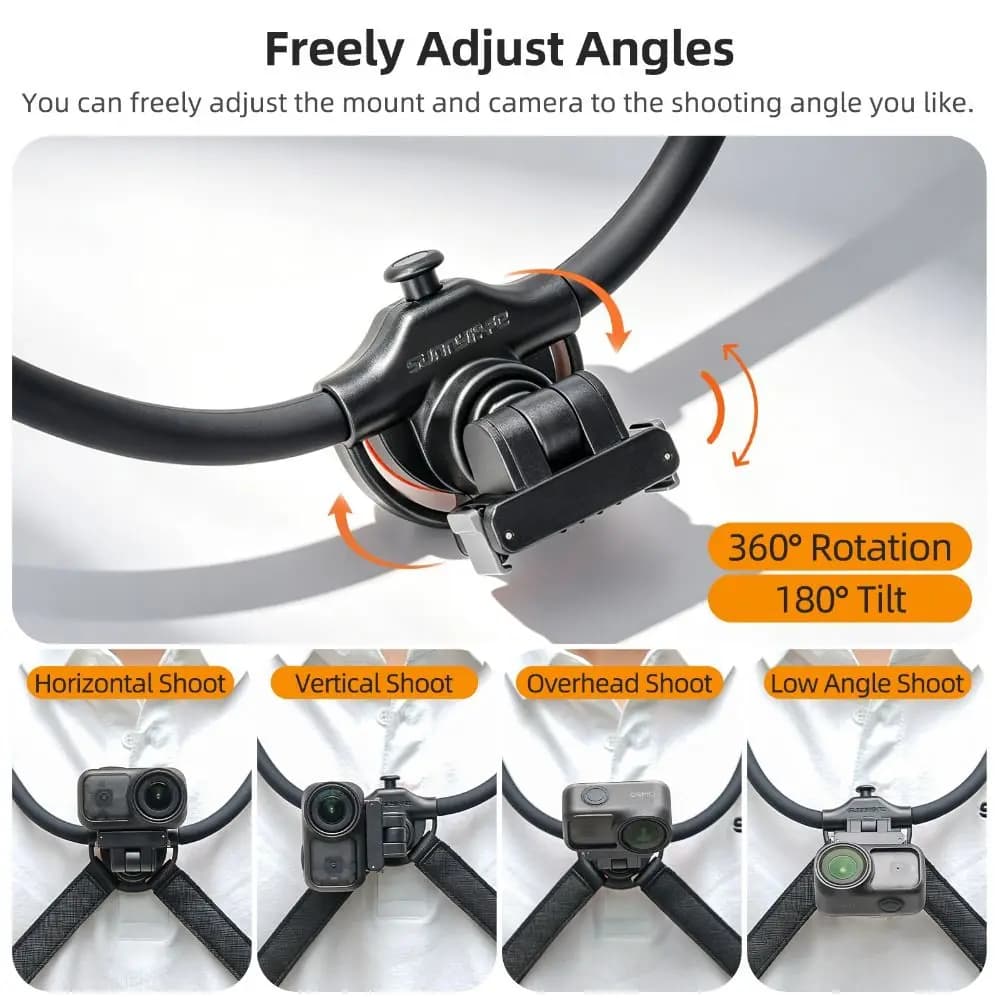 Quick Release Action Camera Neck Holder Adjustable Magnetic First-Person View Shooting Bracket Stable for DJI Osmo Nano/Action 6