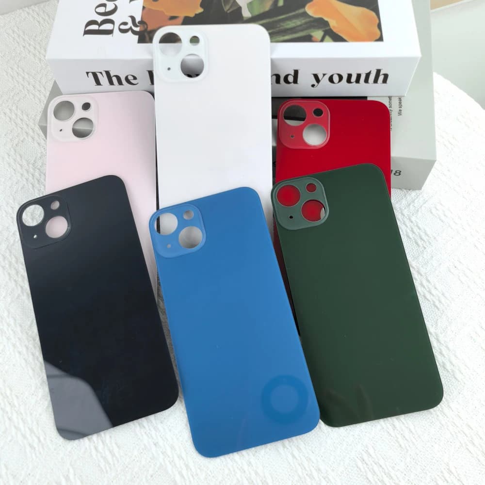 Back Cover For iPhone 13 Replacement Rear Glass Housing Cover Battery Door Back Panel With Camera Hole Multi‑Colors Repair Parts