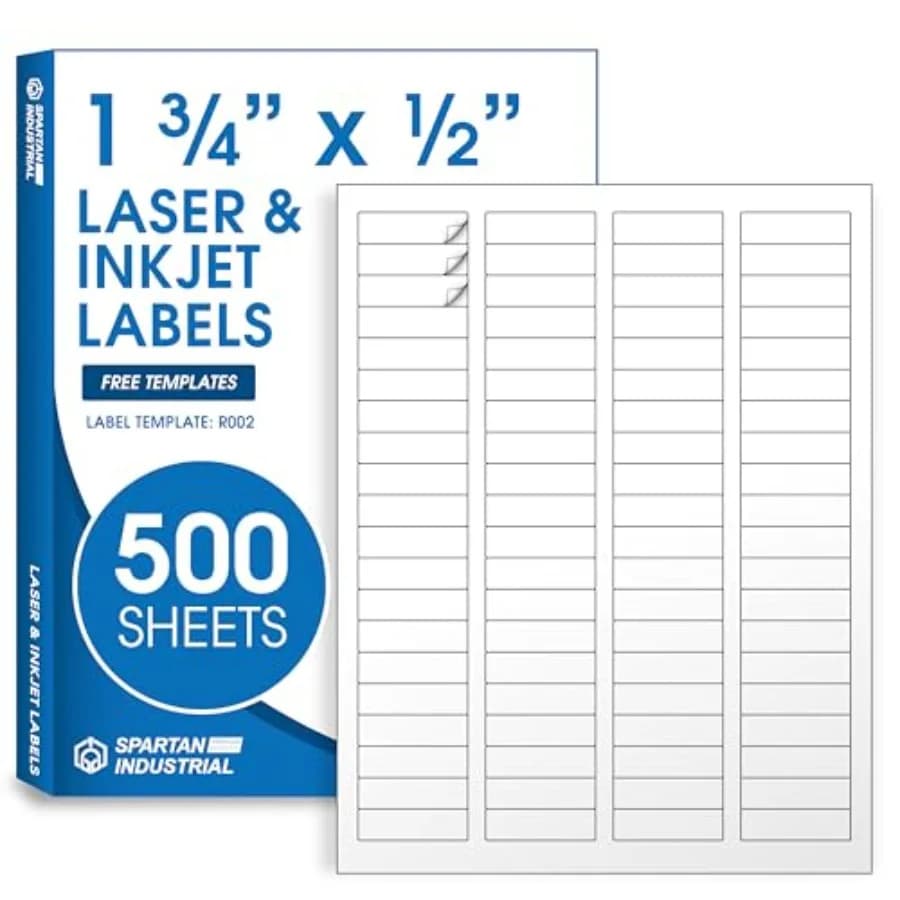 Etichette per Indirizzo di Ritorno Bianche Opache 1.75" X 0.5" 40000 Adesivi Etichette per Spedizioni per Buste e Cartelle per Stampanti Laser e Inkjet