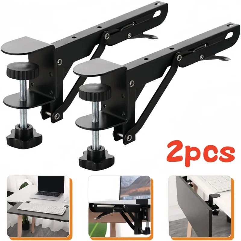 2 pz/set staffa da tavolo pieghevole a forma di L resistente senza punzonatura salvaspazio piastra di estensione desktop rack accessori hardware