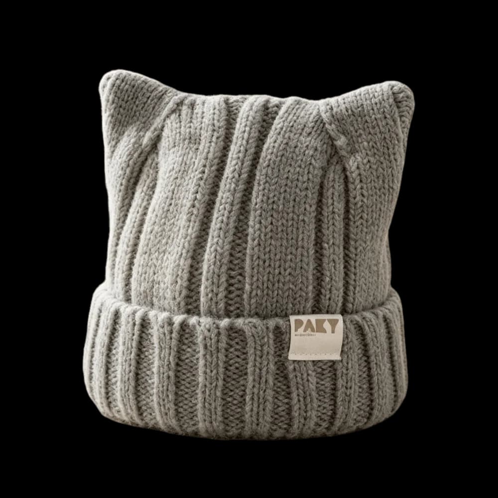 Casual Cat Ear Knitted Woolen Cap Windproof Keep Warm Ear Protection Cap Thickened Winter Bomber Hat Winter