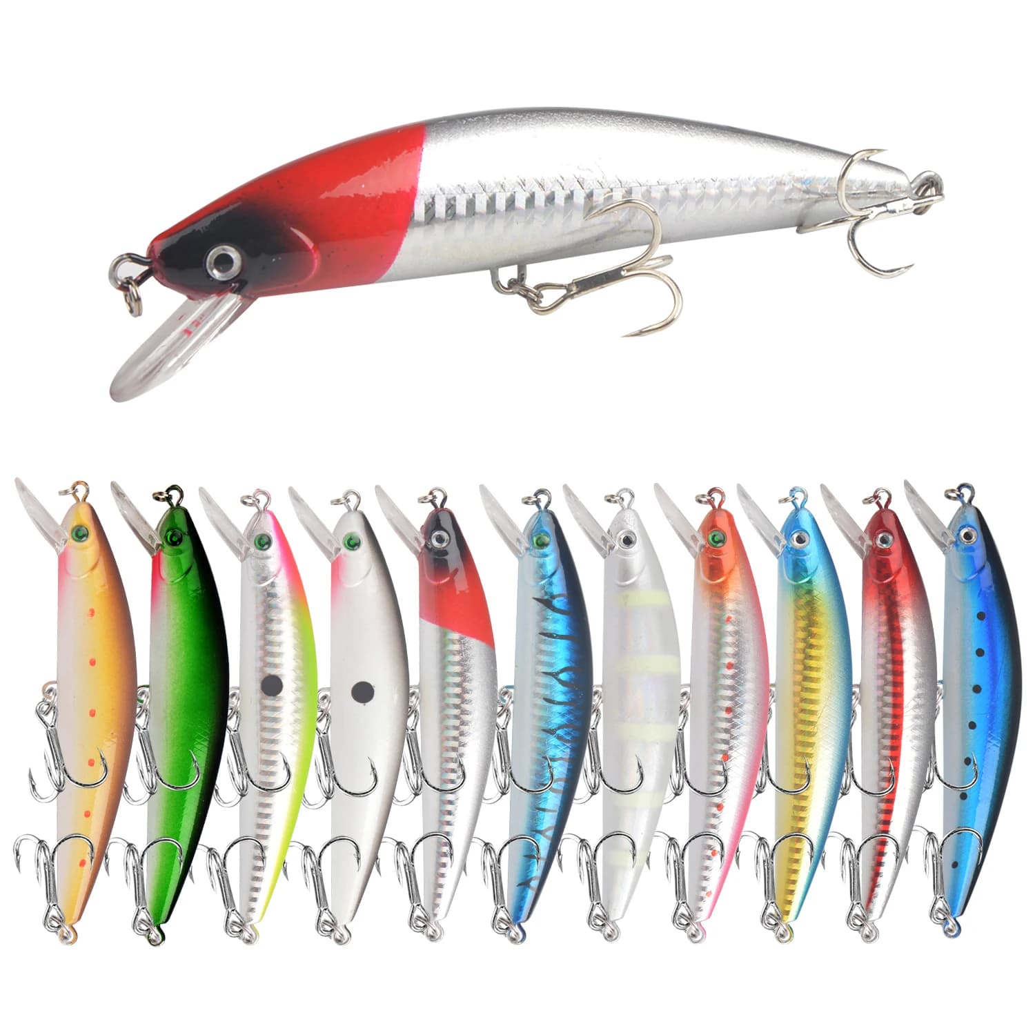 1 pz Affondamento Minnow Richiamo di Pesca 12 cm 39g Artificiale Esca Dura Traina Crankbait Bass Wobbler Luccio Carpa Attrezzatura Da Pesca