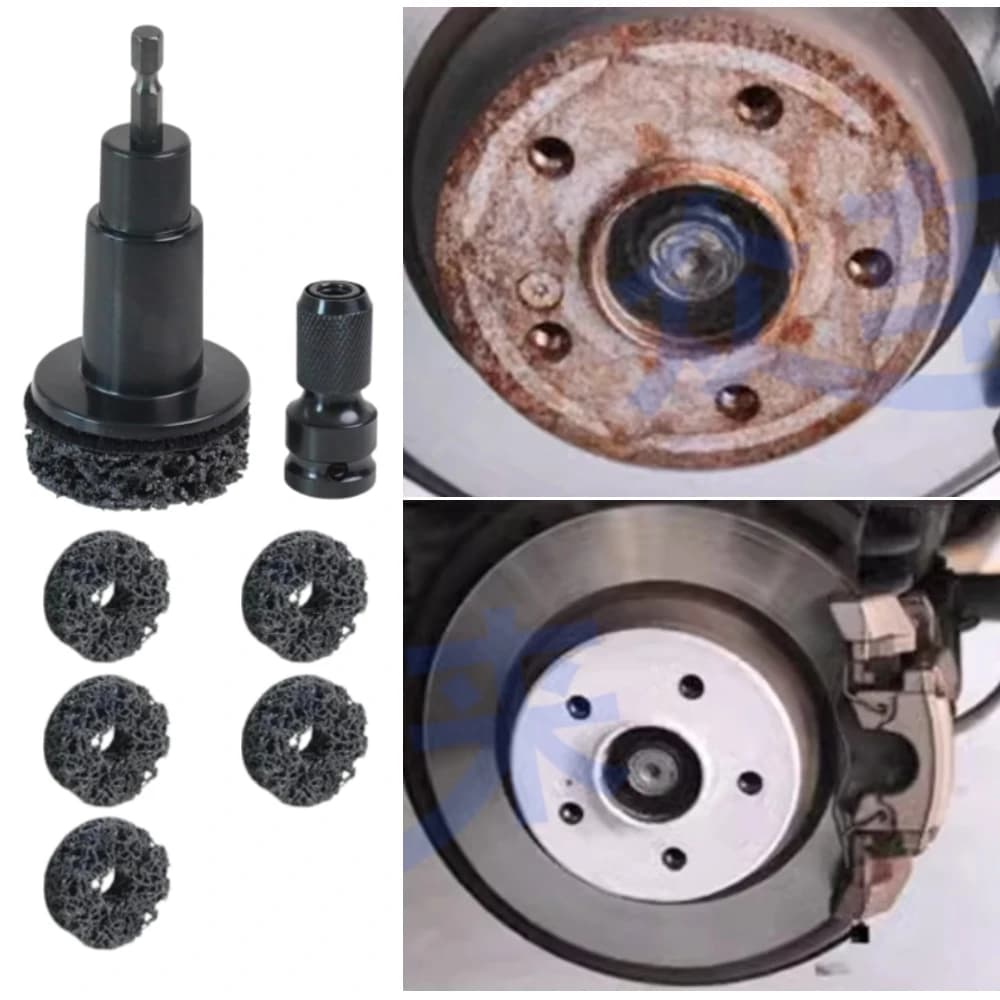 Spazzola per mozzo ruota automatica Smerigliatrice per mozzo ruota per auto Strumento per rimozione ruggine Disco freno Strumento per lucidatura rimozione ruggine