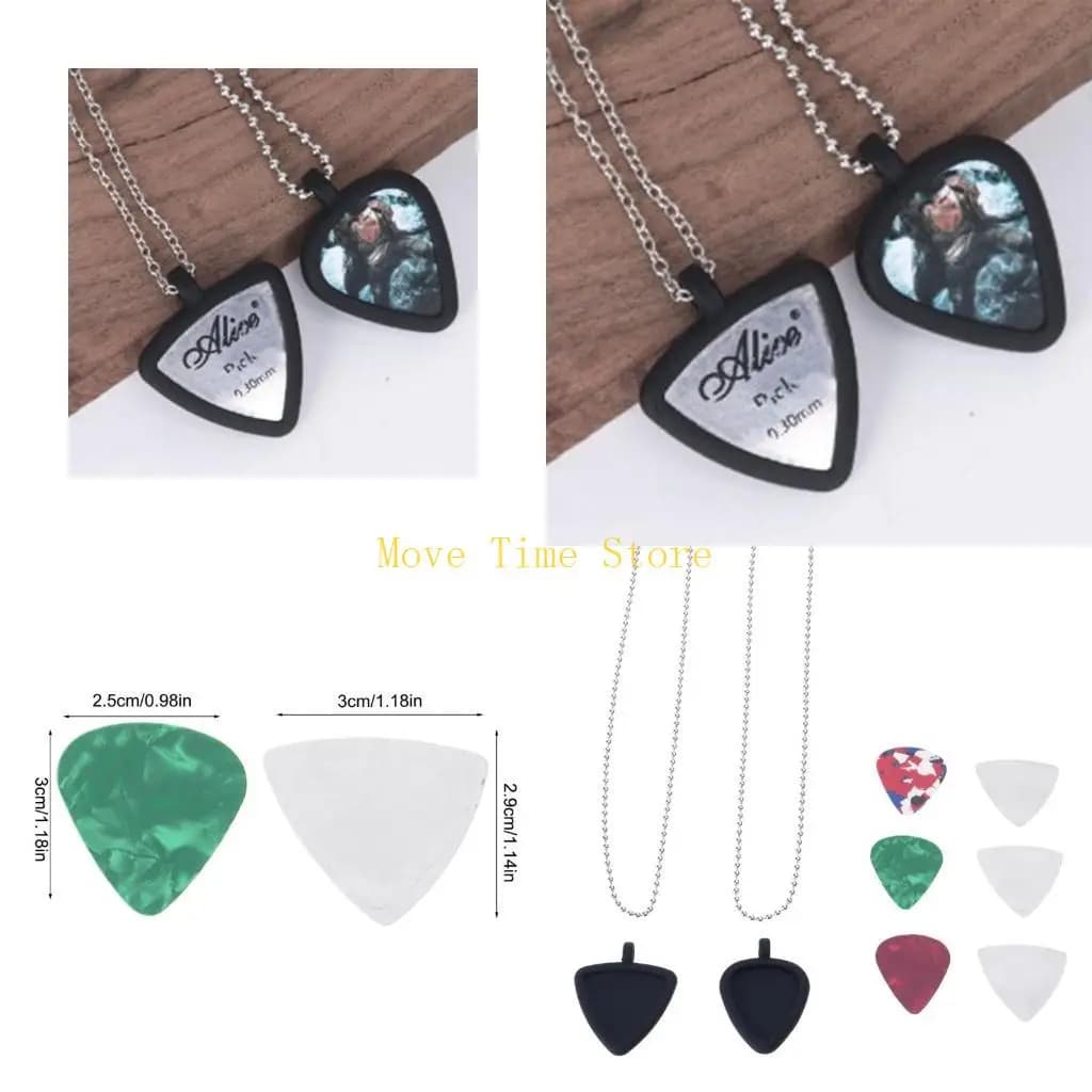 92ME Engravable Musician Necklace With Ergonomic Thickness Guitar Pick Necklace for Performers and Music Enthusiasts