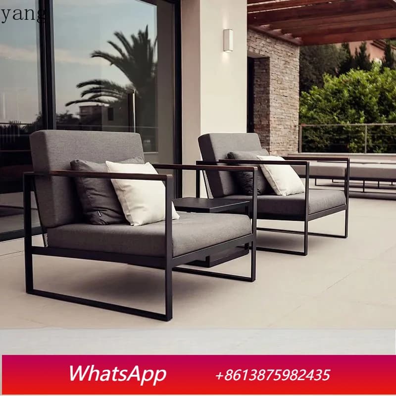 Set di mobili da esterno LH per cortile, giardino, balcone, impermeabile, resistente ai raggi solari, in rattan, per il tempo libero.