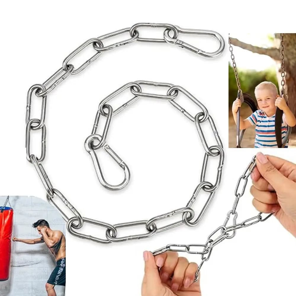 30 Inch Stainless Steel Boxing Bag Chain With 2 Mosquitoes Sand Sack Chain Silver Resistant Hammock Mesh For Outdoor