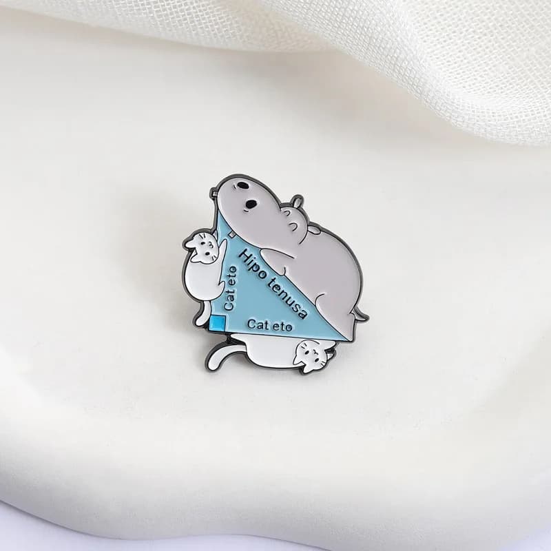 Spille a Forma di Animali, Ippopotamo Cartoon, Distintivi in Metallo, Piccoli Regali, Spille all'Ingrosso per Zaini, Accessori per Zaini, Spille da Bavero