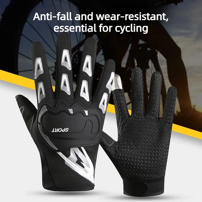 Guanti da ciclismo per sport all'aria aperta, touchscreen, antiscivolo, per alpinismo, pesca, fitness, guanti da bicicletta a dita lunghe.