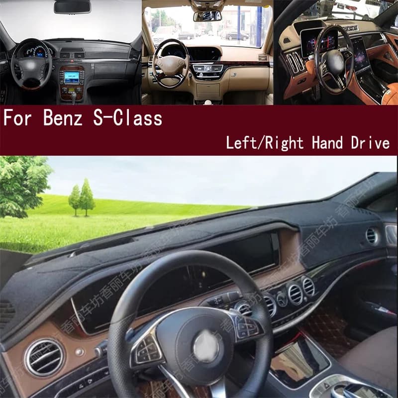 Per Mercedes-Benz Classe S C215 W220 W221 C216 C217 W222 W223: Tappetino Copri Cruscotto, Protezione Solare per Pannello Strumenti, Ornamenti