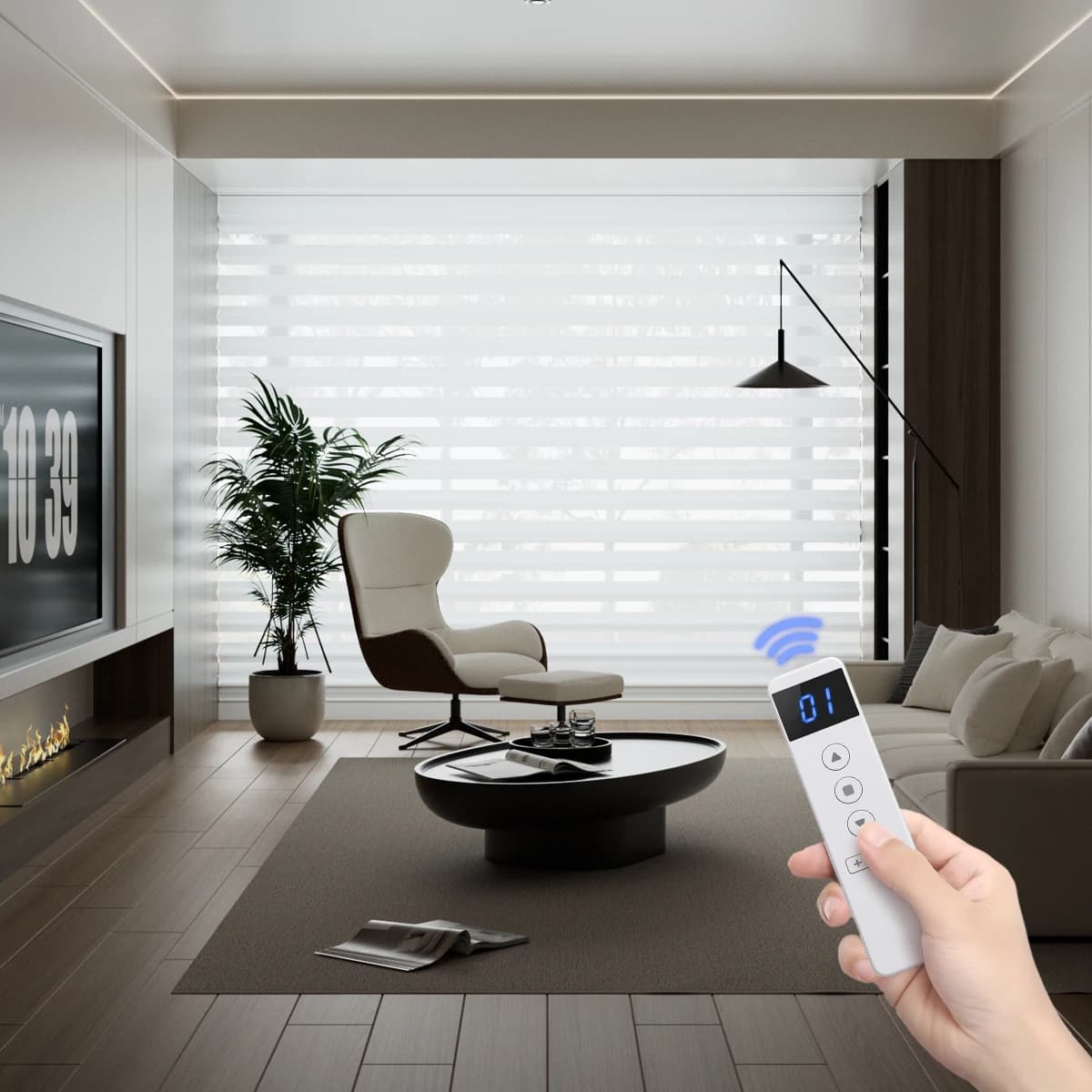 Curtains, shading, waterproof, electric butterfly shutters, privacy protection, butterfly zebra shutters