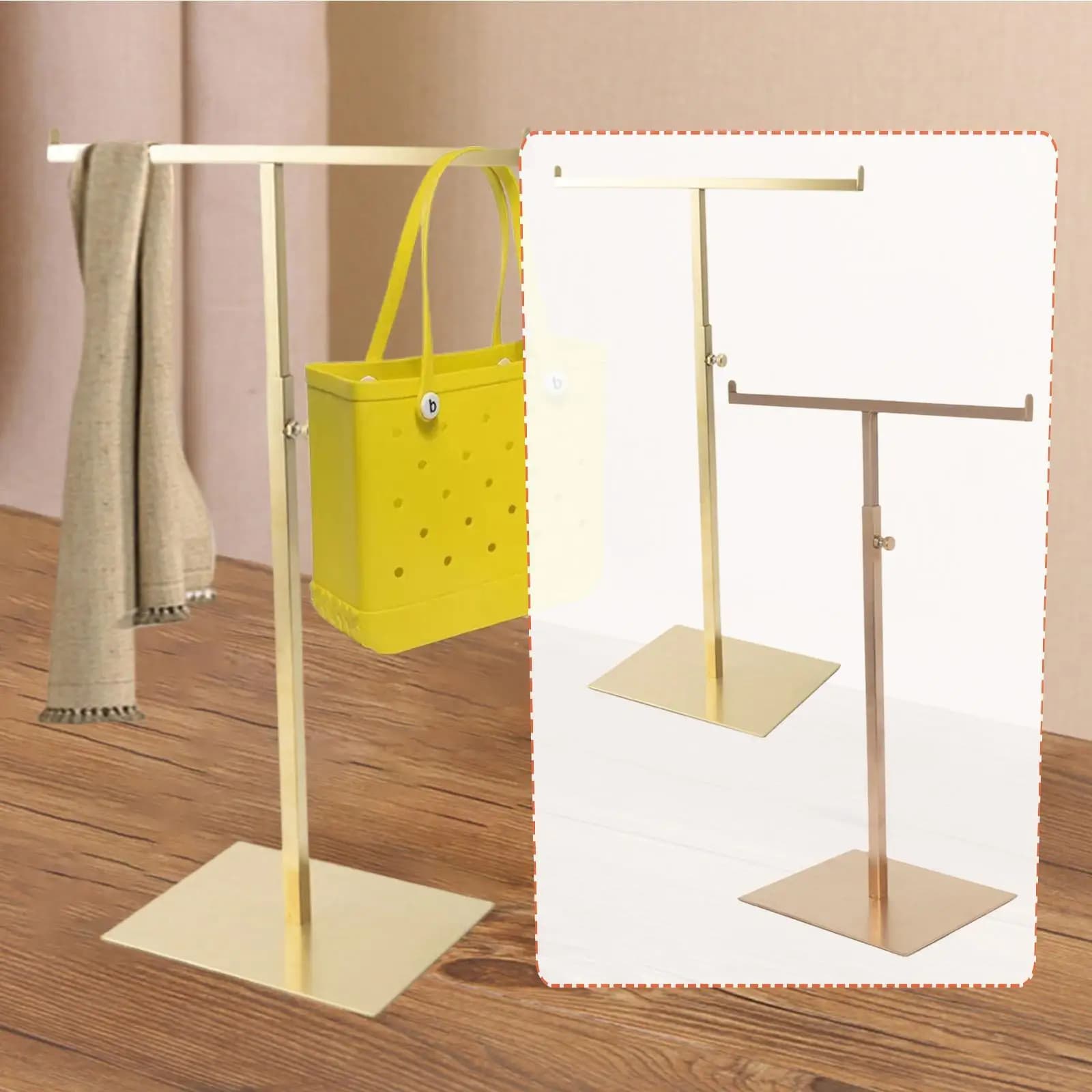 T Shaped Purse Display Stand Jewelry Organizer Handbag Stand Adjustable Height for Home