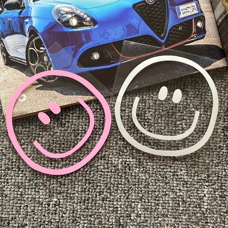 Cute Smile Face Vinyl Sticker Trendy Personality Decal For Motorcycle Helmet Dirt Bike Car Laptop Auto Styling Decor Accessories