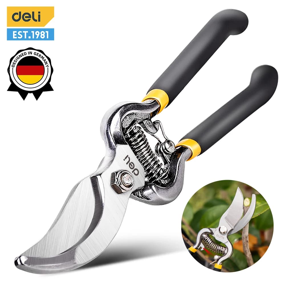 DELI 8 inch garden pruning shears SK5 pruning shears for bonsai fruit trees flowers potator branches for garden horticulture